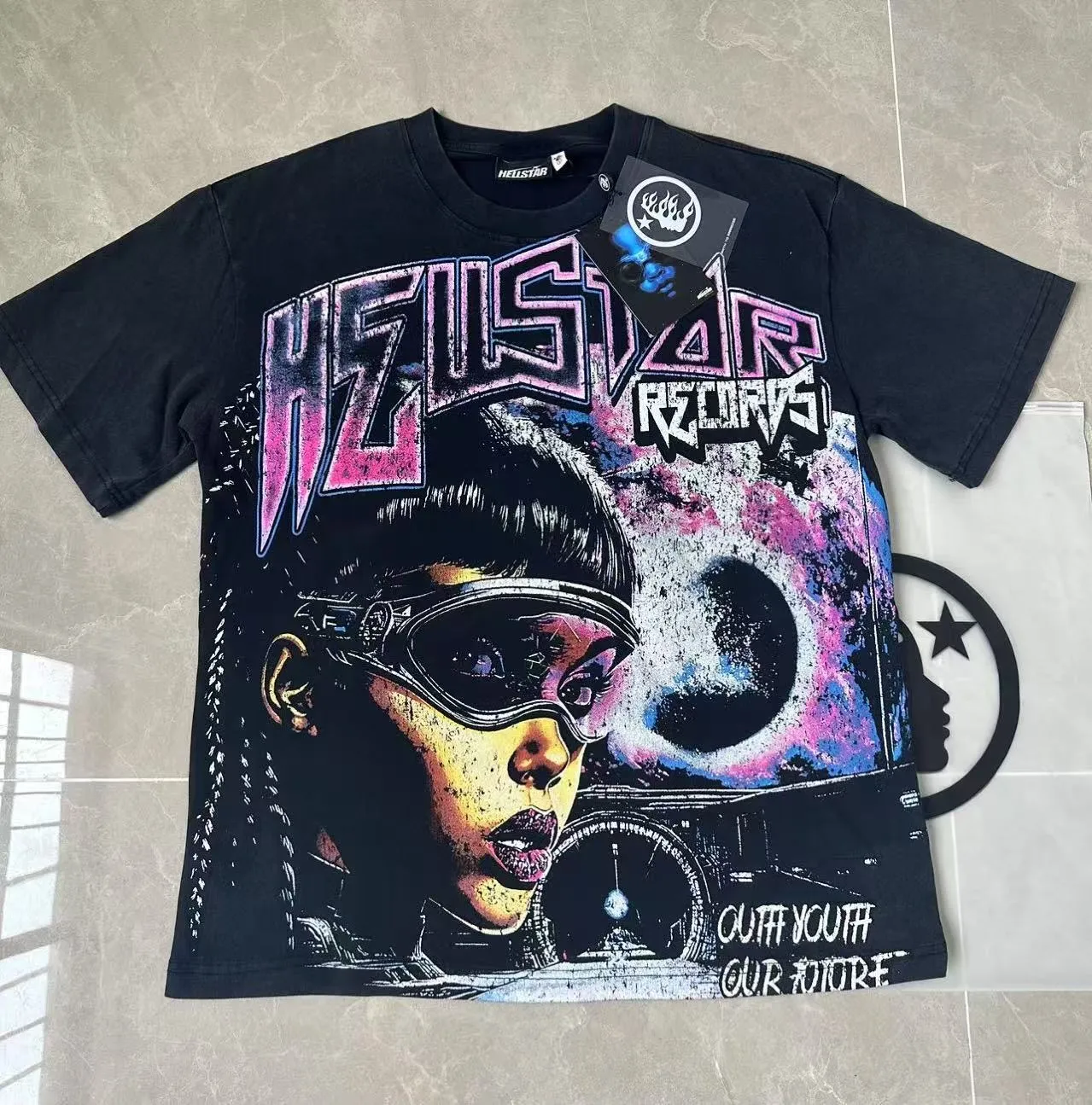 955# Black / I P62 Hellstar T （fabric):32 250 Sizes（size）：S-M- L- X L （colour）： Black 👉